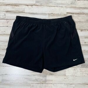 Vintage Y2k Nike Black‎ Shorts Silver Tag 4” Mens Size Medium
